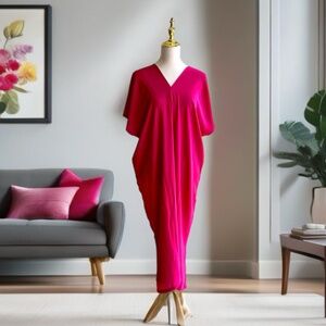 0044/  Bright Pink Kaftan Dress
